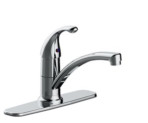 P4L-100C Single Handle Kitchen Faucet, Single Hole Or Three Hole Mount, Deckplate Included, Copper Inlet Supply, Ceramic Cartridge, 1.5 Gpm, Chrome ,082647223301